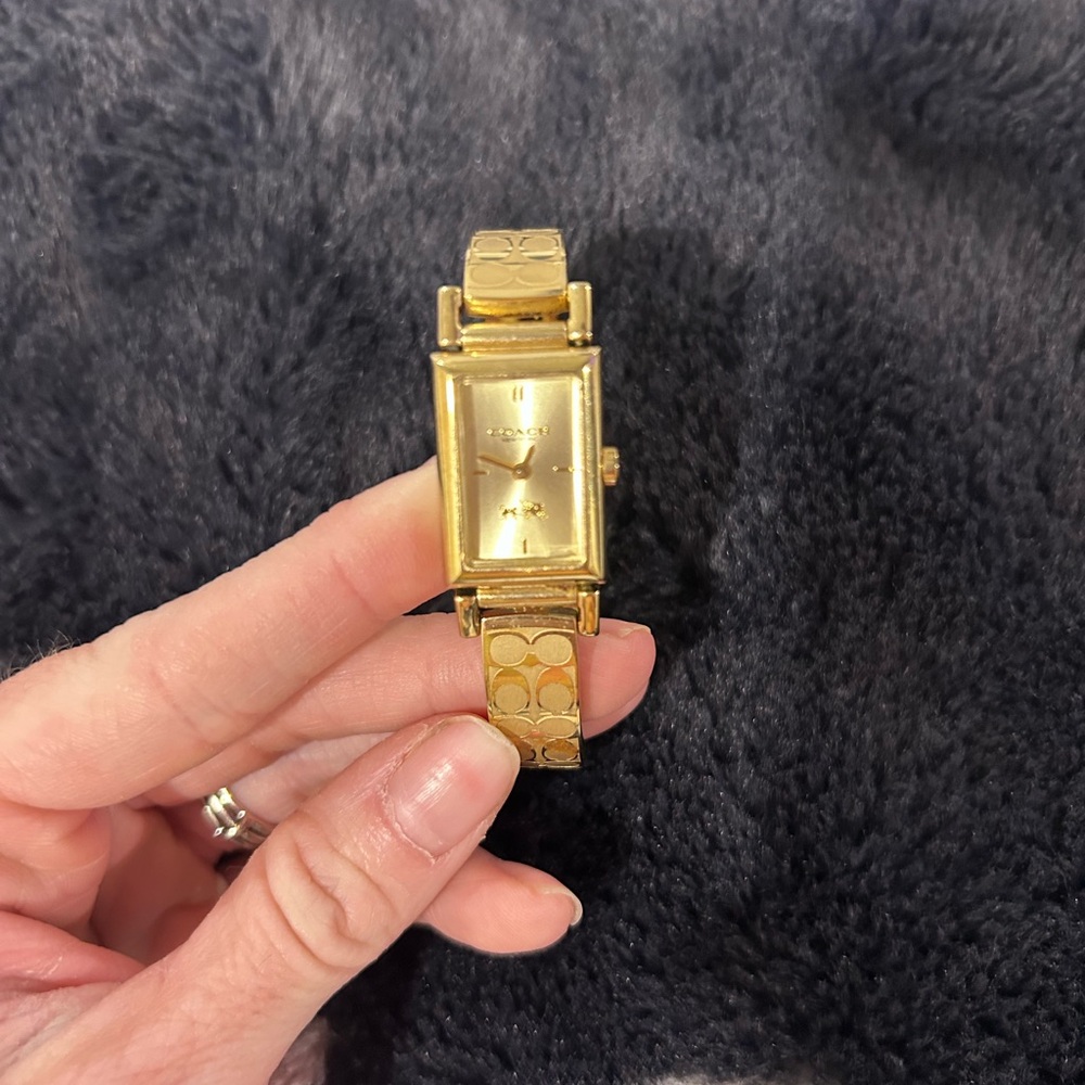 Coach Gold Rectangular Face Watch - Picture 3 of 3